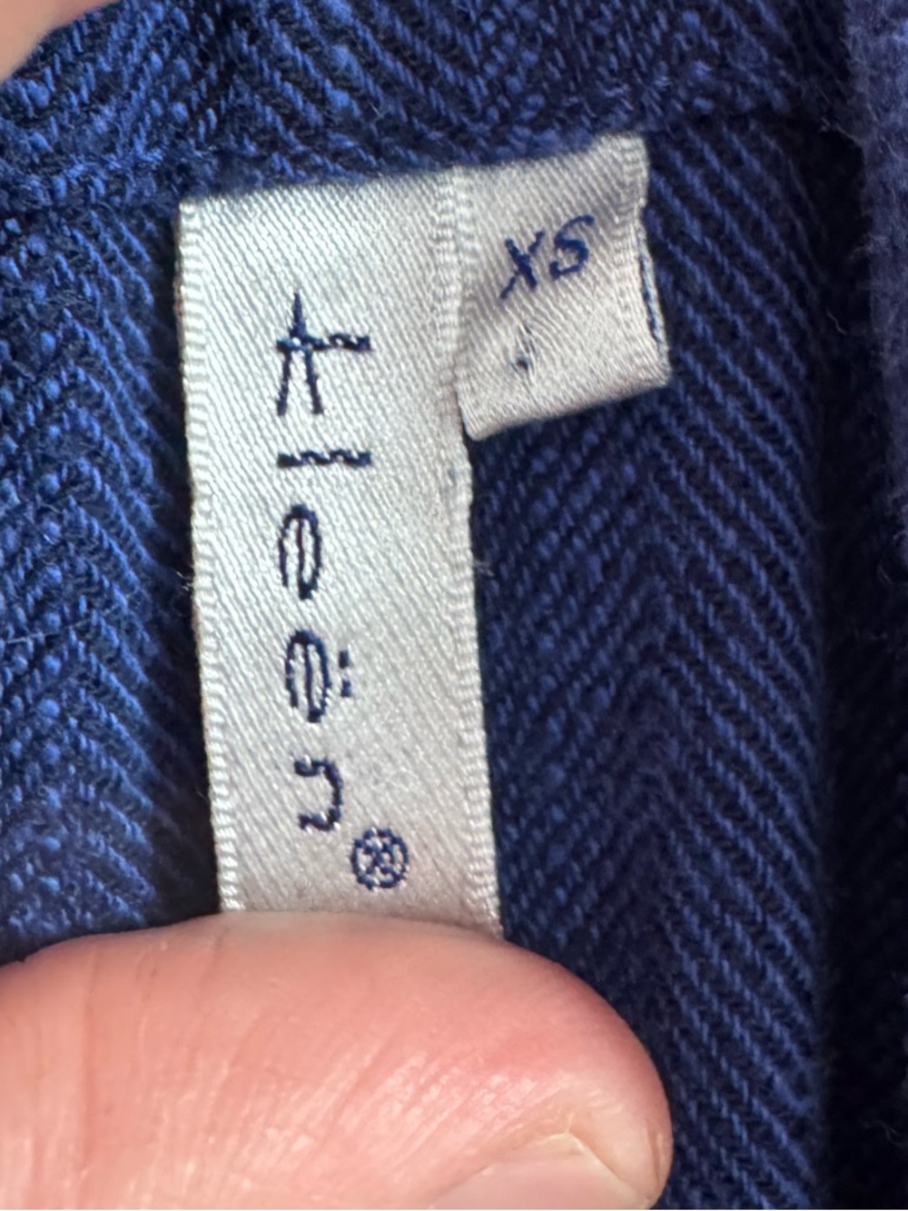 Kleen | xs oversized jumper v neck wide legged adjustable straps EUC blue linen - Picture 7 of 13